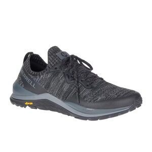 MERRELL Mens Black Grey Knit Mag-9 Vibram Sole Trail Outdoor Running Sneakers